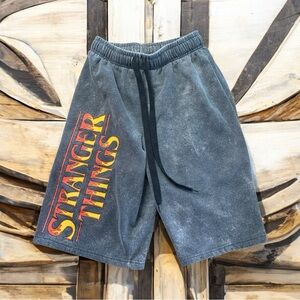 Unisexe Netflix Series Stranger Things Logo Flaming Shorts Gray Size : Small